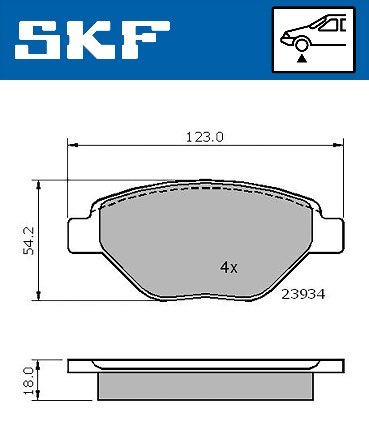 Set placute frana,frana disc VKBP 80608 SKF